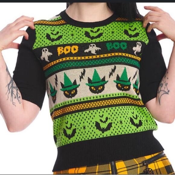 BANNED Apparel Spooky Boo Jumper Sweater Whimsigoth Halloween 4x NWT black - Picture 12 of 15